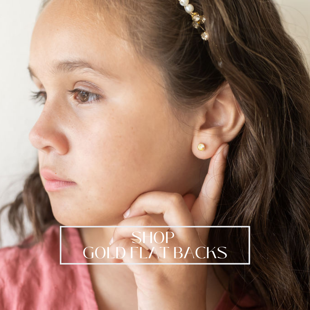 Gold Flatback Earrings