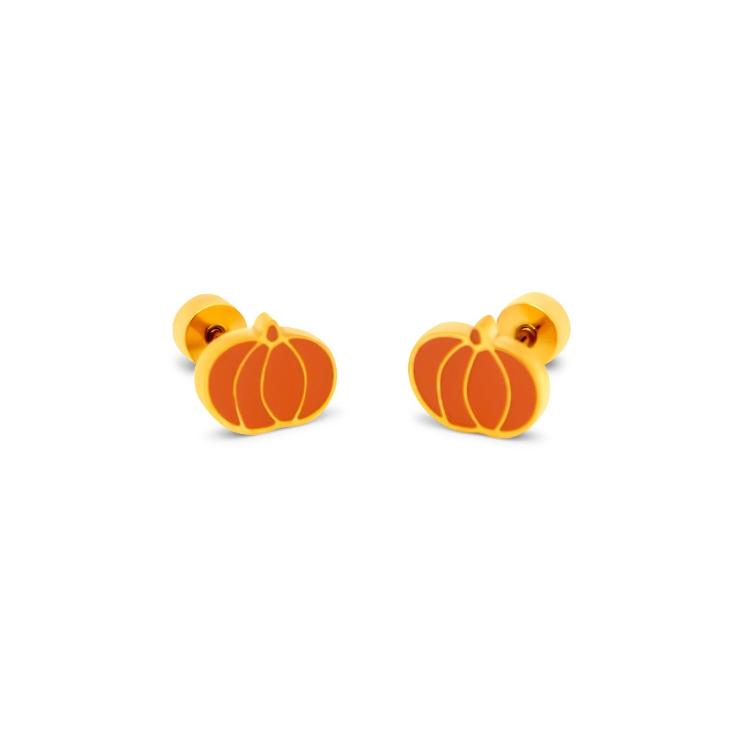 gold pumpkin flatback stud
