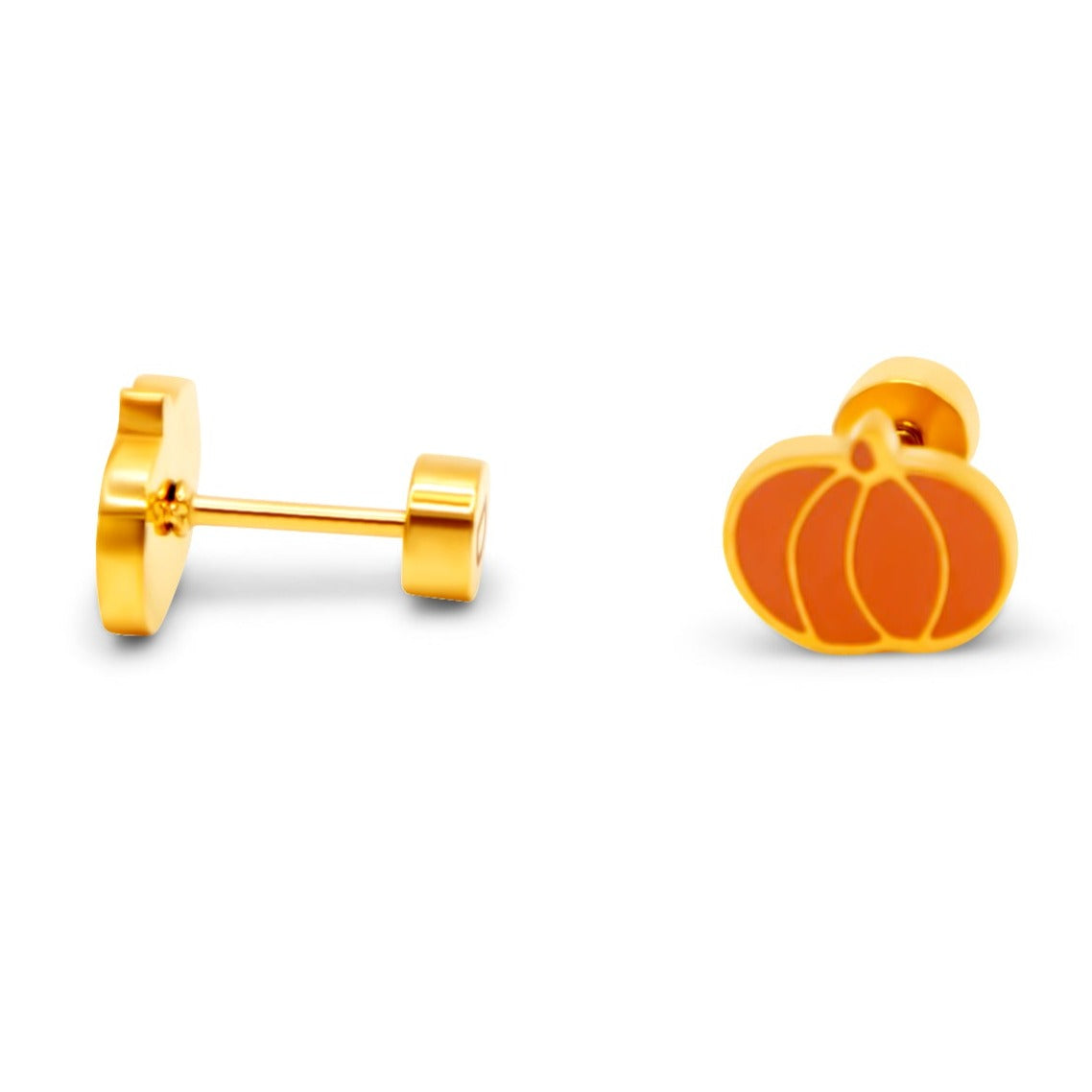 gold pumpkin flatback stud