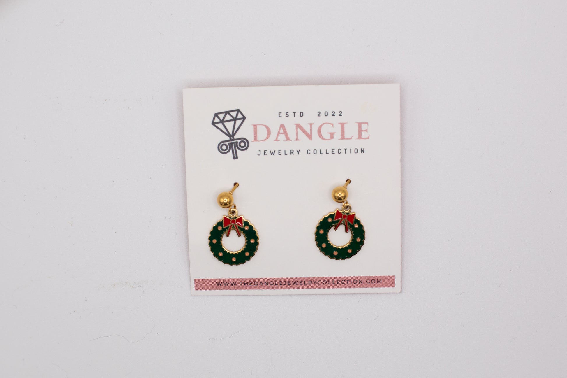 Christmas Wreath Earrings-Dangle Jewelry Collection