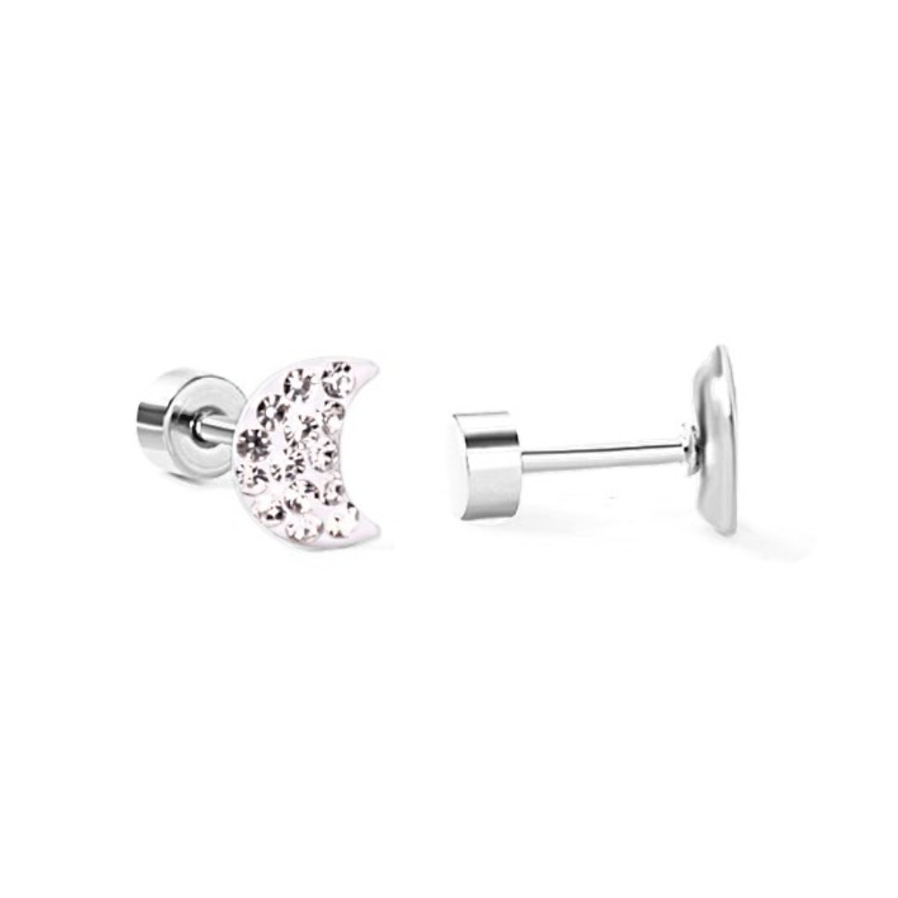 Dazzling Moon flatback stud, crystal