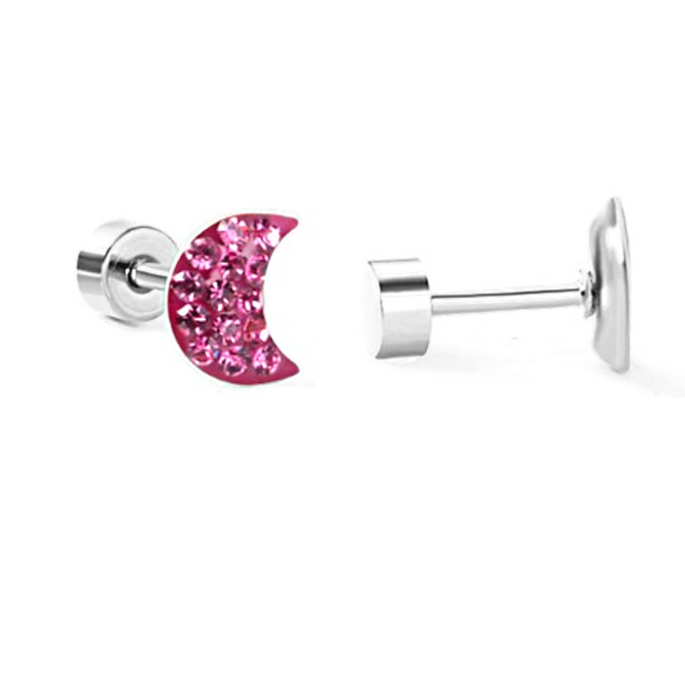 Dazzling Moon flatback stud, rose