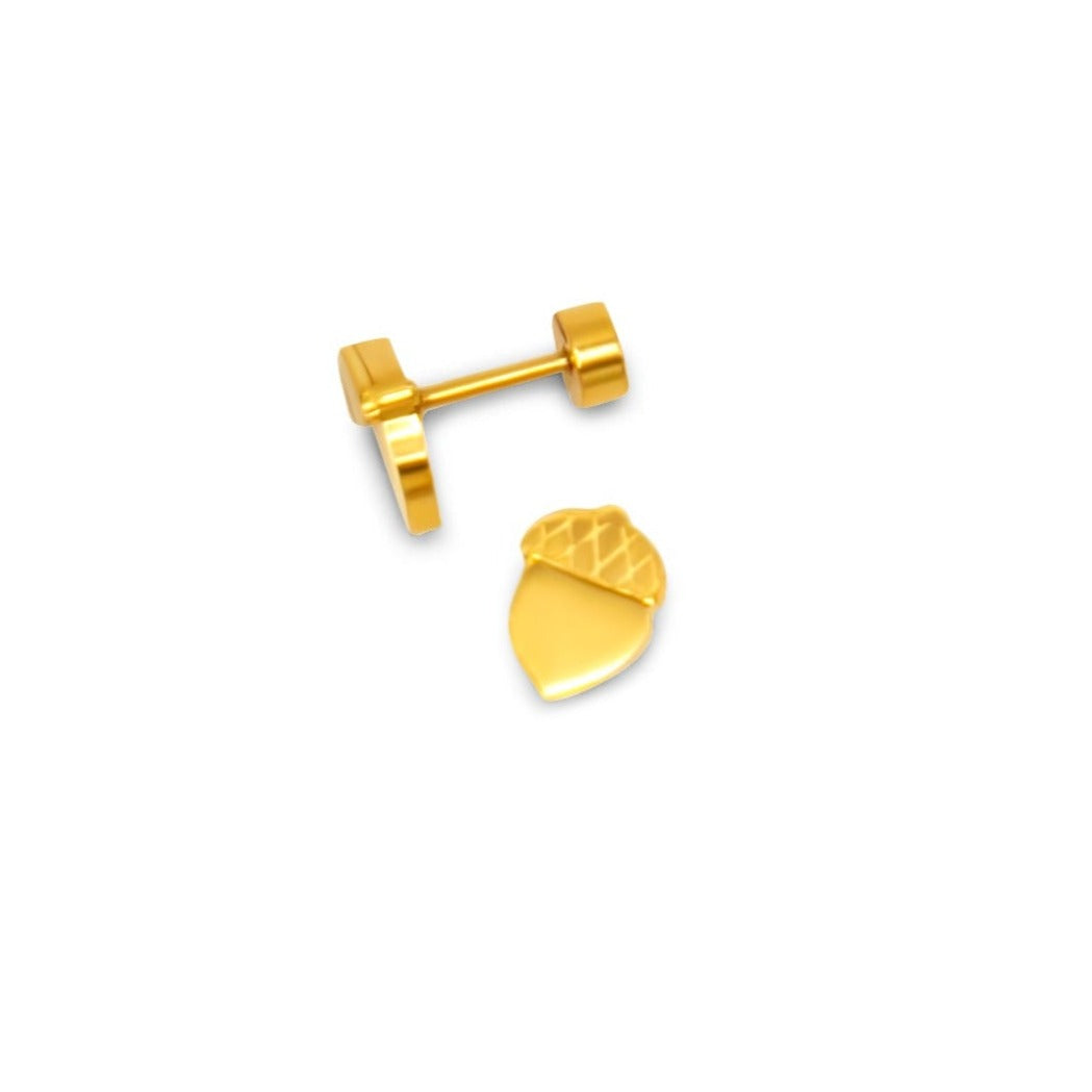The Acorn Flatback Stud - The Dangle Jewelry Collection-Acorn Earrings