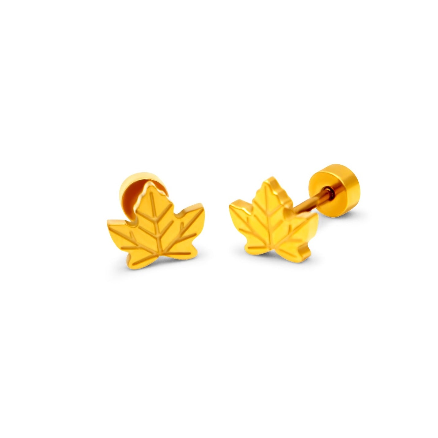 The Maple Leaf Flatback Stud - The Dangle Jewelry Collection