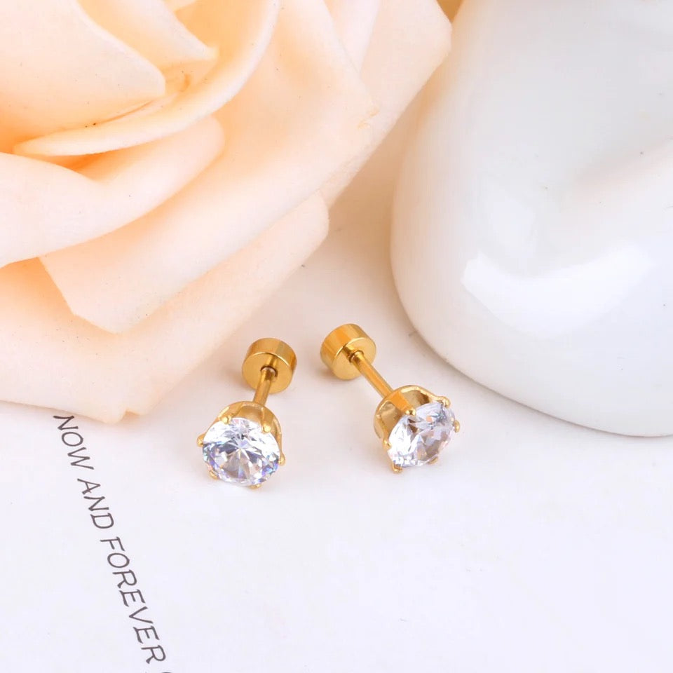 The Ellie Golden Crystal Stud - The Dangle Jewelry Collection