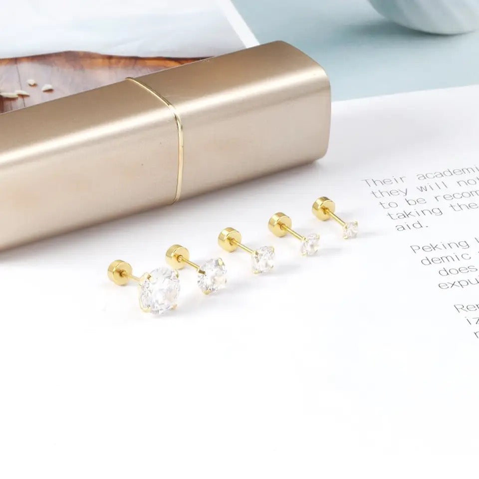 The Ellie Golden Crystal Stud - The Dangle Jewelry Collection
