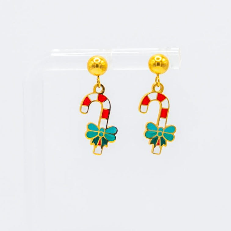 The Candy Cane Earrings- The Dangle Jewelry Collection-Candy Cane Dangle Earrings