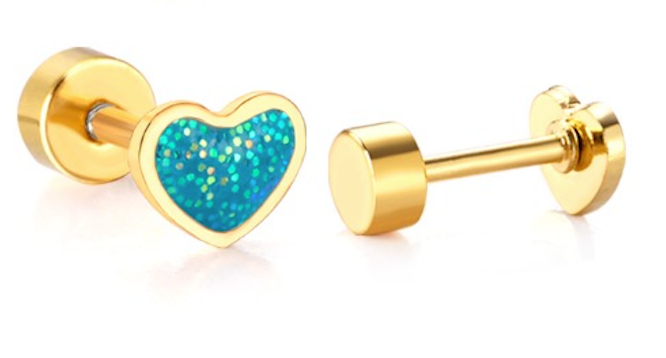 The Sweetheart 18KT Gold Stud - The Dangle Jewelry Collection